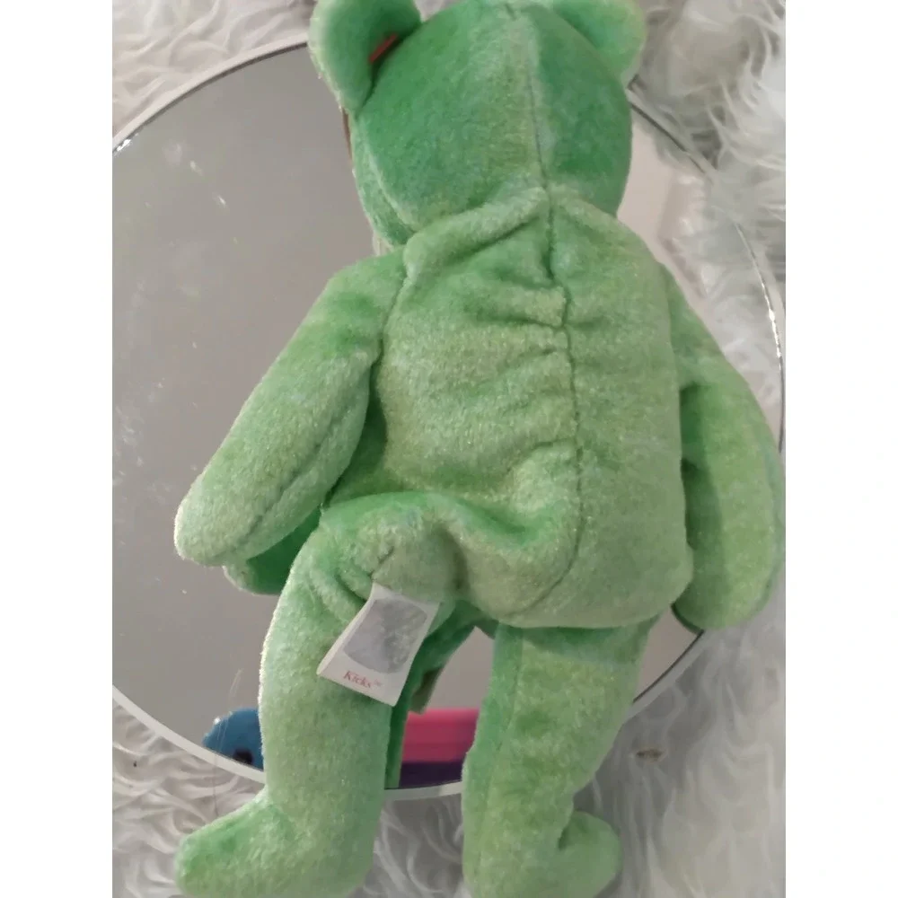 Ty Beanie Babies Kicks The Soccer Bear‎ Plush Stuffed Animal Green